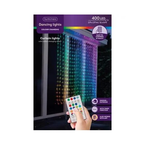 TENDA LUMINOSA 500 LED MULTICOLOR H.190XL190